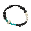  Cut Beads Stretch Bracelet/SILVER