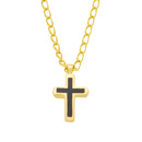  Enameled Chiseld Cross Necklace G