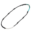 Cut Beads Stretch Necklace/SILVER