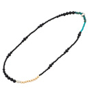 Cut Beads Stretch Necklace/14KGFLD